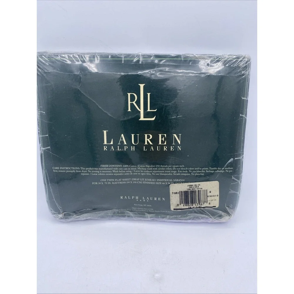 NOS Vintage Ralph Lauren Flat Sheet Twin Size Periwinkle